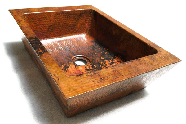 KIRO | Rectangular Vessel Bathroom Copper Sink - 20 x 13 x 5" - Double Wall - COPPER ALCHEMY