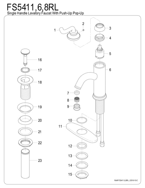 SINGLE HOLE BATHROOM FAUCET in OIL RUBBED BRONZE - BFFS5415RL - COPPER ALCHEMY