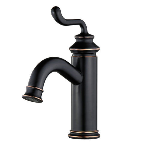 SINGLE HOLE BATHROOM FAUCET in NAPLES BRONZE - BFFS5416RL - COPPER ALCHEMY