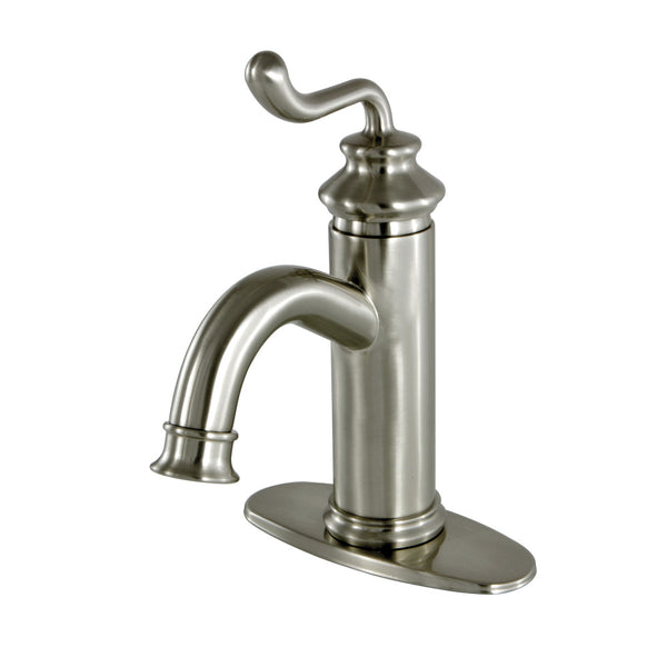 SINGLE HOLE BATHROOM FAUCET in BRUSHED NICKEL - BFFS5418RL - COPPER ALCHEMY