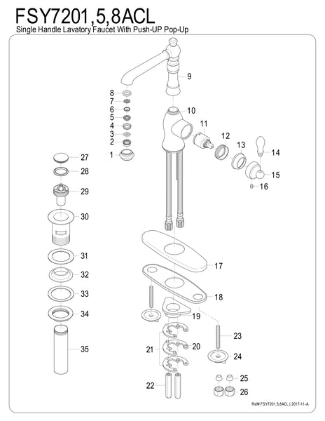 SINGLE HOLE BATHROOM FAUCET in OIL RUBBED BRONZE - BFLS8220DL - COPPER ALCHEMY