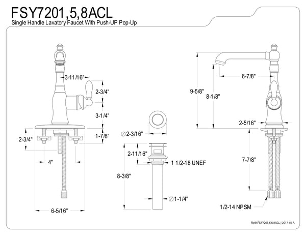 SINGLE HOLE BATHROOM FAUCET in OIL RUBBED BRONZE - BFLS8220DL - COPPER ALCHEMY