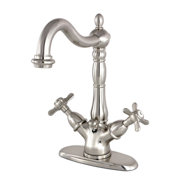 SINGLE HOLE BATHROOM FAUCET in BRUSHED NICKEL - BFKS1438BEX - COPPER ALCHEMY