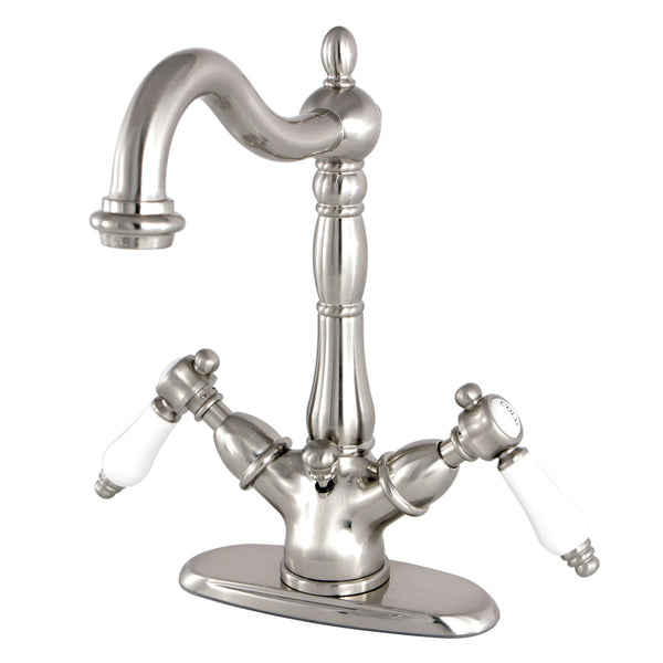 SINGLE HOLE BATHROOM FAUCET in BRUSHED NICKEL - BFKS1438BPL - COPPER ALCHEMY