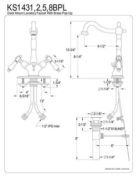 SINGLE HOLE BATHROOM FAUCET in POLISHED CHROME - BFKS1431BPL - COPPER ALCHEMY