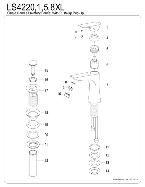 SINGLE HOLE BATHROOM FAUCET in OIL RUBBED BRONZE - BFLS4225XL - COPPER ALCHEMY