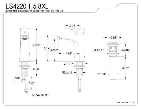 SINGLE HOLE BATHROOM FAUCET in OIL RUBBED BRONZE - BFLS4225XL - COPPER ALCHEMY