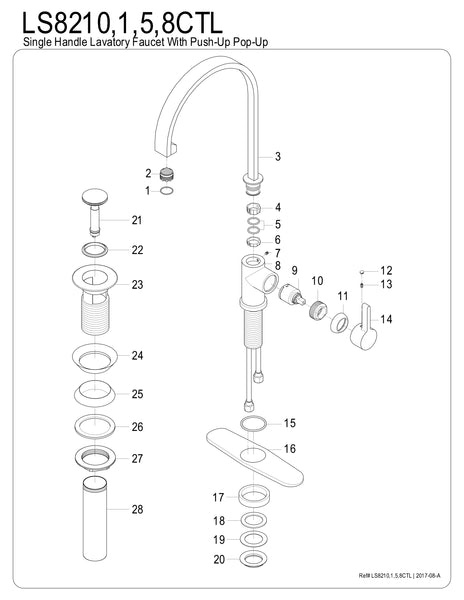 SINGLE HOLE BATHROOM FAUCET in OIL RUBBED BRONZE - BFLS8215CTL - COPPER ALCHEMY