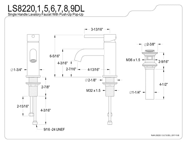 SINGLE HOLE BATHROOM FAUCET in MATTE BLACK - BFLS8220DL - COPPER ALCHEMY
