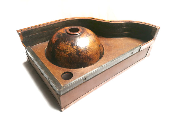 Corner Vanity Wall Mounted with integrated 10" Round Sink and 3" Apron in Cafe Viejo - VS044CVR (Reversed)