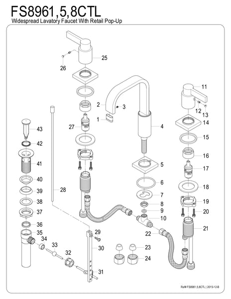 WIDESPREAD BATHROOM FAUCET in BRUSHED NICKEL- BFFS8968CTL - COPPER ALCHEMY