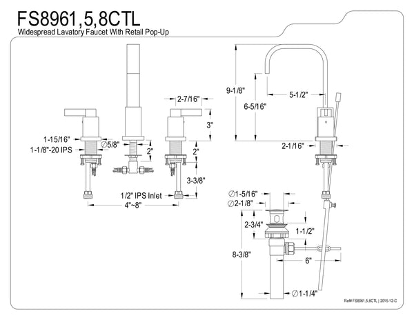 WIDESPREAD BATHROOM FAUCET in BRUSHED NICKEL- BFFS8968CTL - COPPER ALCHEMY