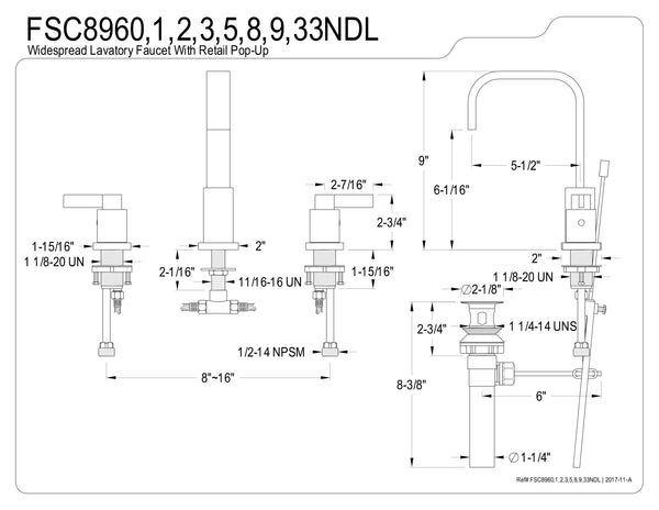WIDESPREAD BATHROOM FAUCET in MATTE BLACK- BFFSC8960NDL - COPPER ALCHEMY