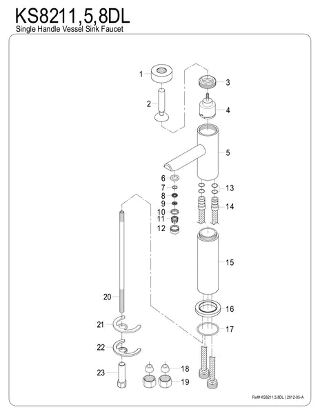 VESSEL SINK FAUCET in BRUSHED NICKEL - BFKS8218DL - COPPER ALCHEMY