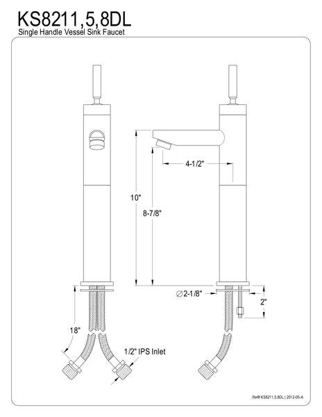 VESSEL SINK FAUCET in BRUSHED NICKEL - BFKS8218DL - COPPER ALCHEMY