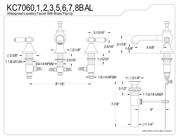 WIDESPREAD BATHROOM FAUCET in BRUSHED NICKEL - BFKC7068BAL - COPPER ALCHEMY