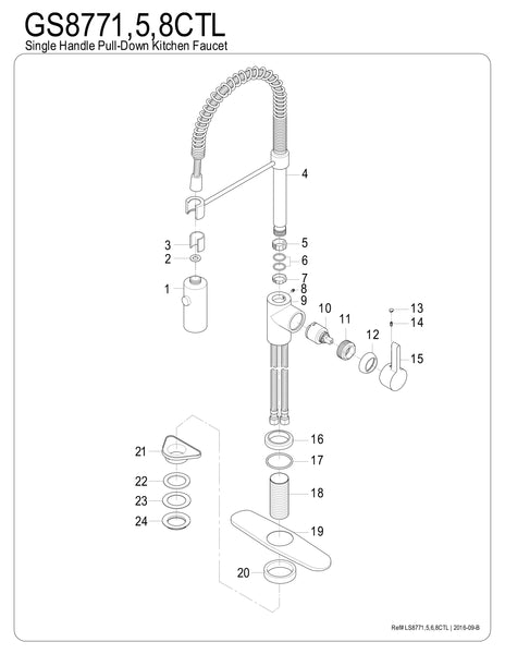 Pre- Rinse  Kitchen Faucet - KFGS8775CTL - COPPER ALCHEMY