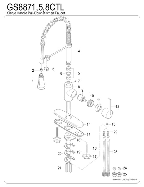 Pre- Rinse  Kitchen Faucet - KFGS8875CTL - COPPER ALCHEMY