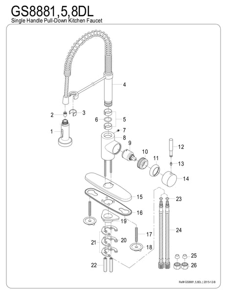 Pre- Rinse  Kitchen Faucet - KFGS8885DL - COPPER ALCHEMY