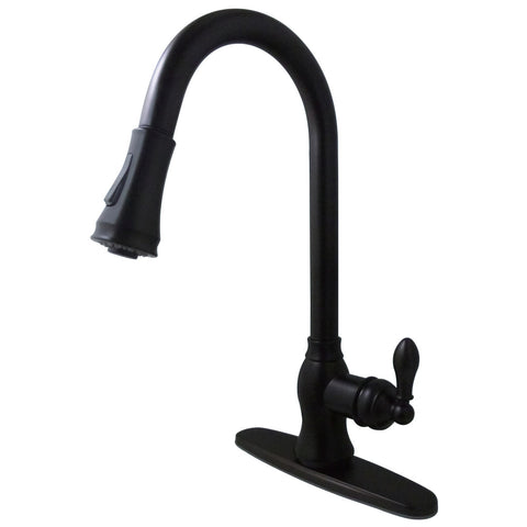 SINGLE HANDLE PULL - DOWN KITCHEN FAUCET in OIL RUBBED BRONZE - KFGSY7775ACL - COPPER ALCHEMY