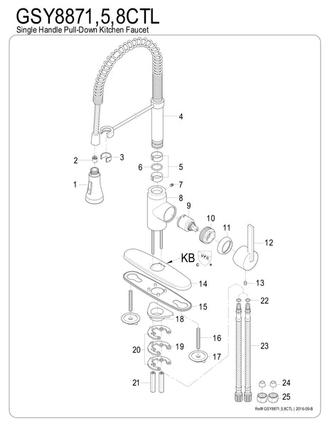 Pre- Rinse  Kitchen Faucets - KFGSY8871CTL - COPPER ALCHEMY