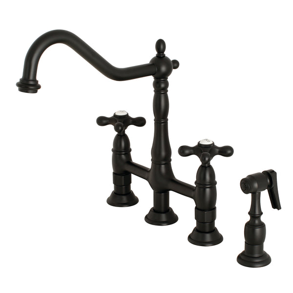 BRIDGE KITCHEN FAUCET in MATTE BLACK - KFKS1270AXBS - COPPER ALCHEMY