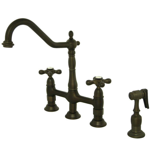 BRIDGE KITCHEN FAUCET in OIL RUBBED BRONZE - KFKS1275AXBS - COPPER ALCHEMY
