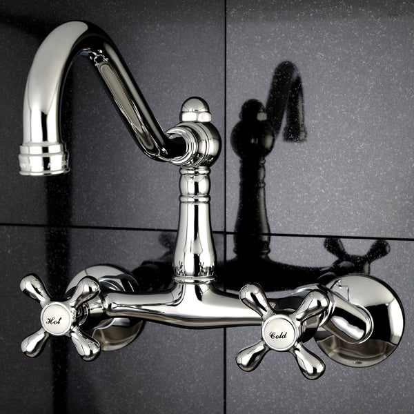 WALL MOUNT KITCHEN FAUCET in POLISHED CHROME - KFKS3221AX - COPPER ALCHEMY