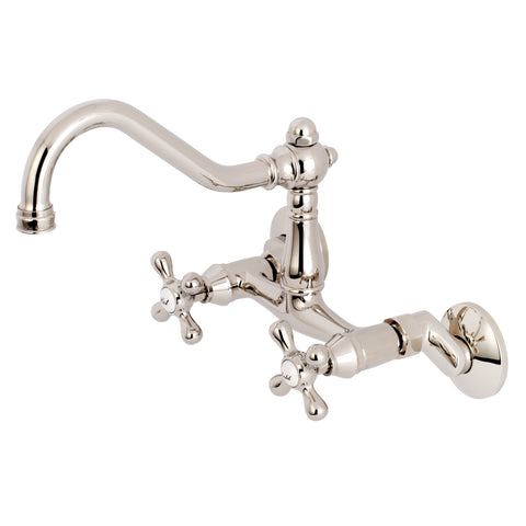 WALL MOUNT KITCHEN FAUCET in POLISHED NICKEL - KFKS3226AX - COPPER ALCHEMY