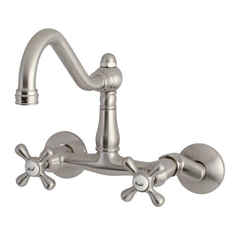WALL MOUNT KITCHEN FAUCET in BRUSHED NICKEL - KFKS3228AX - COPPER ALCHEMY