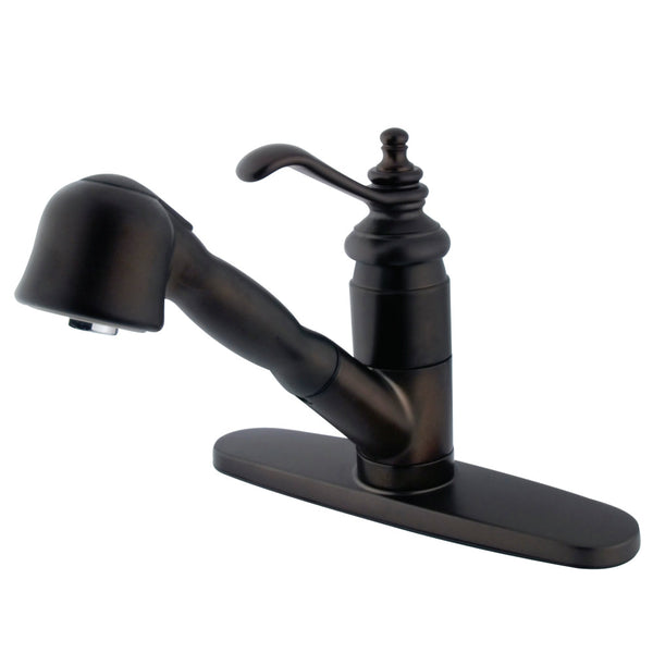 PULL-OUT KITCHEN FAUCET in OIL RUBBED BRONZE - KFKS7895TL - COPPER ALCHEMY