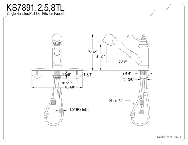 PULL-OUT KITCHEN FAUCET in OIL RUBBED BRONZE - KFKS7895TL - COPPER ALCHEMY