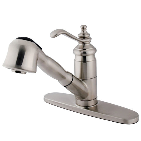 PULL-OUT KITCHEN FAUCET in BRUSHED NICKEL - KFKS7898TL - COPPER ALCHEMY