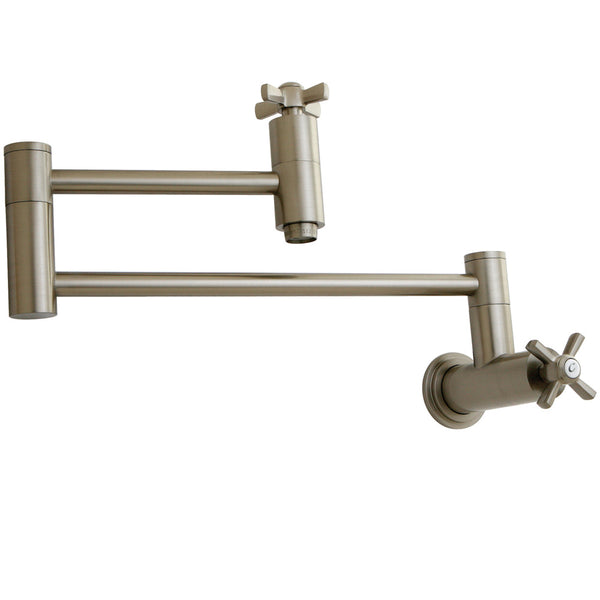 WALL MOUNT POT FILLER KITCHEN FAUCET in BRUSHED NICKEL - KFKS8108ZX - COPPER ALCHEMY