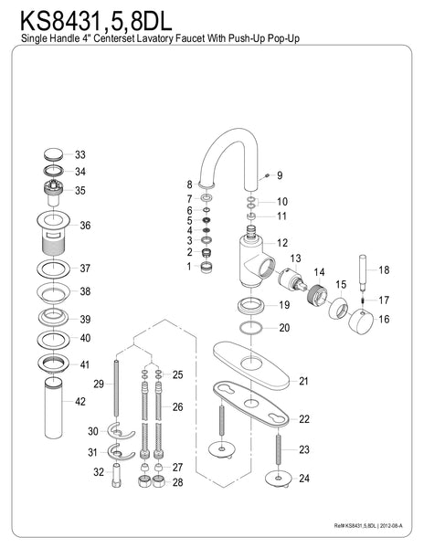SINGLE HOLE BATHROOM FAUCET in OIL RUBBED BRONZE - BFKS8435DL - COPPER ALCHEMY