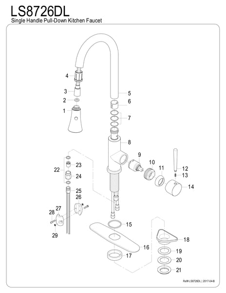 PULL - DOWN KITCHEN FAUCET in NAPLES BRONZE - KFLS8726DL - COPPER ALCHEMY