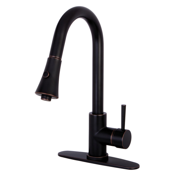 PULL - DOWN KITCHEN FAUCET in NAPLES BRONZE - KFLS8726DL - COPPER ALCHEMY
