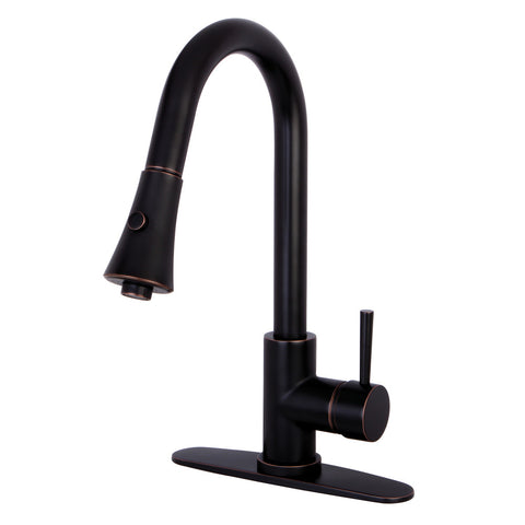PULL - DOWN KITCHEN FAUCET in NAPLES BRONZE - KFLS8726DL - COPPER ALCHEMY