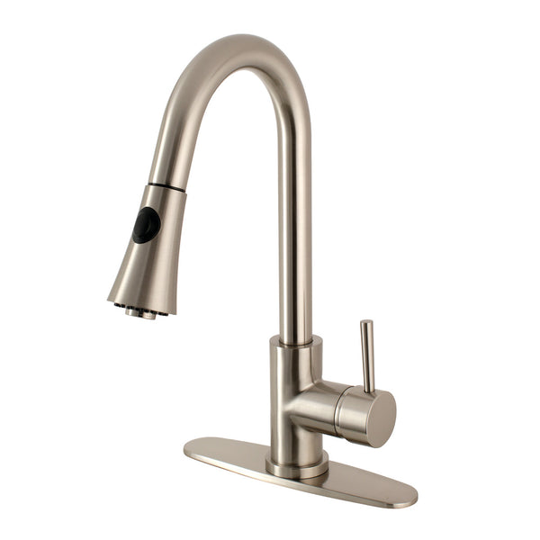 PULL - DOWN KITCHEN FAUCET in BRUSHED NICKEL - KFLS8728DL - COPPER ALCHEMY
