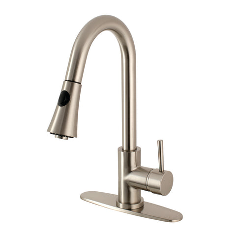 PULL - DOWN KITCHEN FAUCET in BRUSHED NICKEL - KFLS8728DL - COPPER ALCHEMY