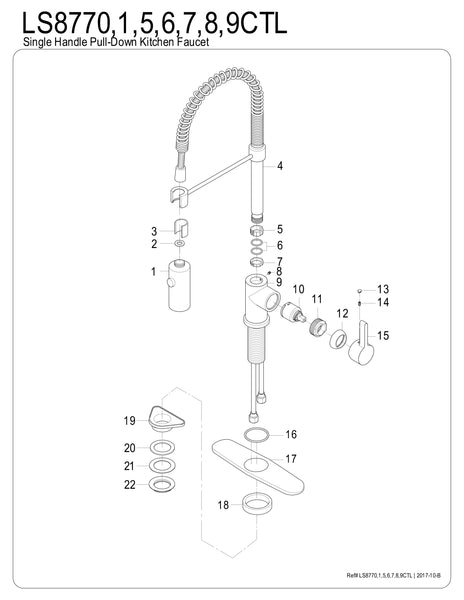 Pre- Rinse  Kitchen Faucet - KFLS8777CTL - COPPER ALCHEMY