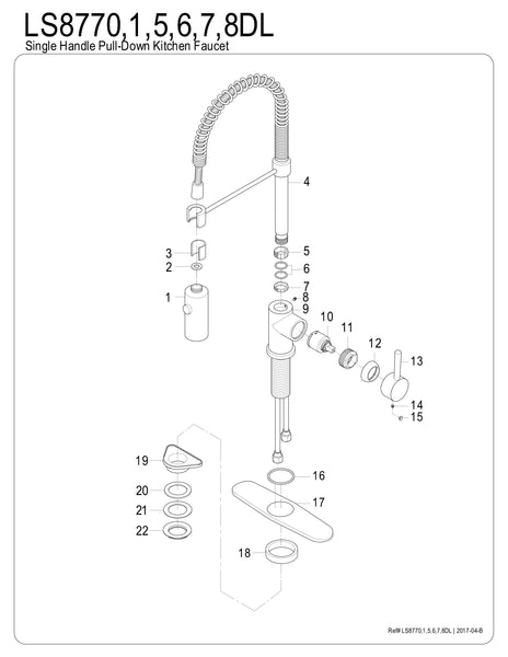 Pre- Rinse  Kitchen Faucet - KFLS8771DL - COPPER ALCHEMY