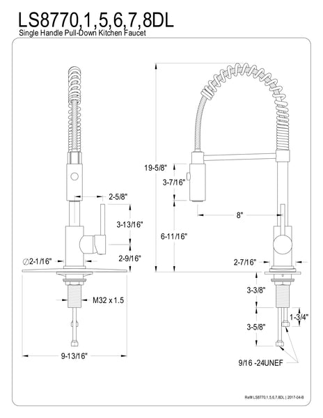 Pre- Rinse  Kitchen Faucet - KFLS8775DL - COPPER ALCHEMY