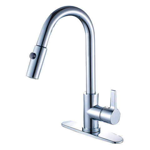 SINGLE HANDLE PULL - DOWN KITCHEN FAUCET in POLISHED CHROME - KFLS8780CTL - COPPER ALCHEMY