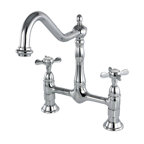 BRIDGE KITCHEN FAUCET 8" CENTERSET in POLISHED CHROME - KFKS1171BEX - COPPER ALCHEMY
