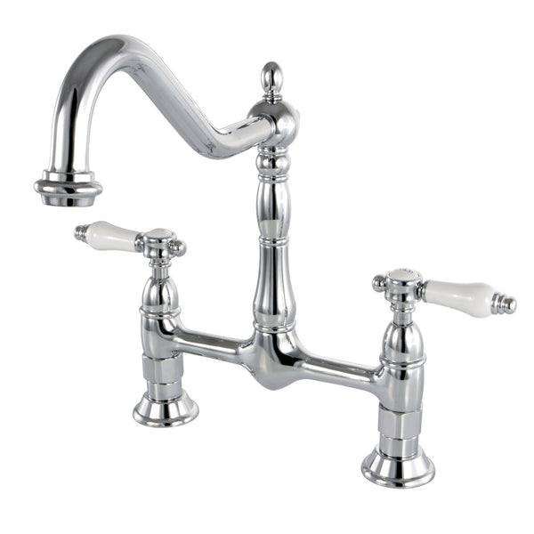 BRIDGE KITCHEN FAUCET 8" CENTERSET in POLISHED CHROME- KFKS1171BPL - COPPER ALCHEMY