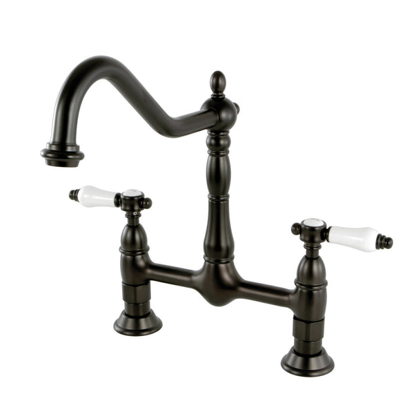 BRIDGE KITCHEN FAUCET 8" CENTERSET in OIL RUBBED BRONZE - KFKS1175BPL - COPPER ALCHEMY