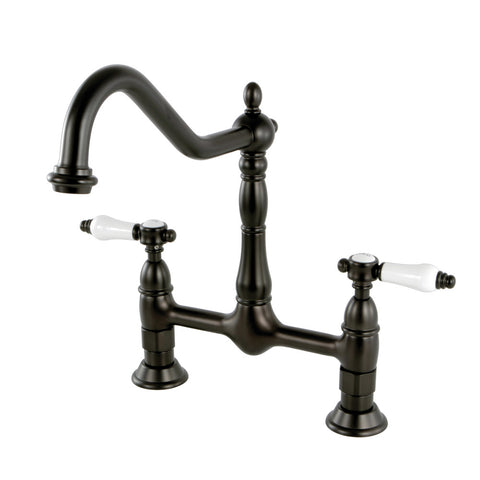 BRIDGE KITCHEN FAUCET 8" CENTERSET in OIL RUBBED BRONZE - KFKS1175BPL - COPPER ALCHEMY