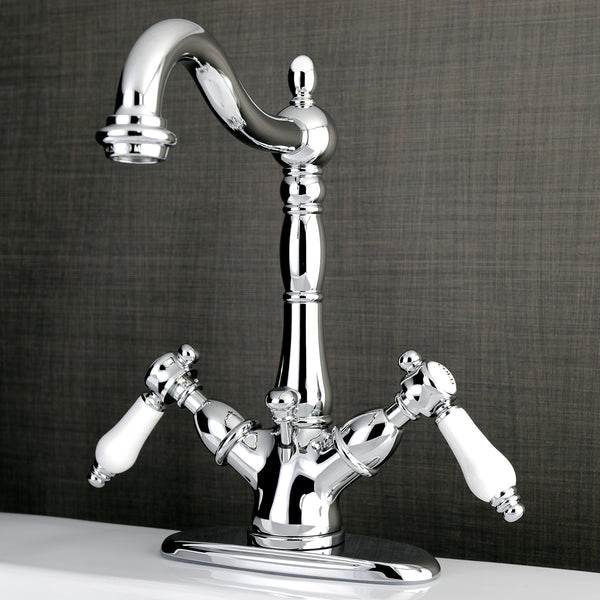 SINGLE HOLE BATHROOM FAUCET in POLISHED CHROME - BFKS1431BPL - COPPER ALCHEMY