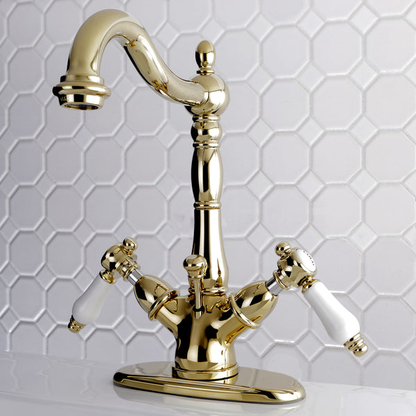 SINGLE HOLE BATHROOM FAUCET in POLISHED BRASS - BFKS1432BPL - COPPER ALCHEMY